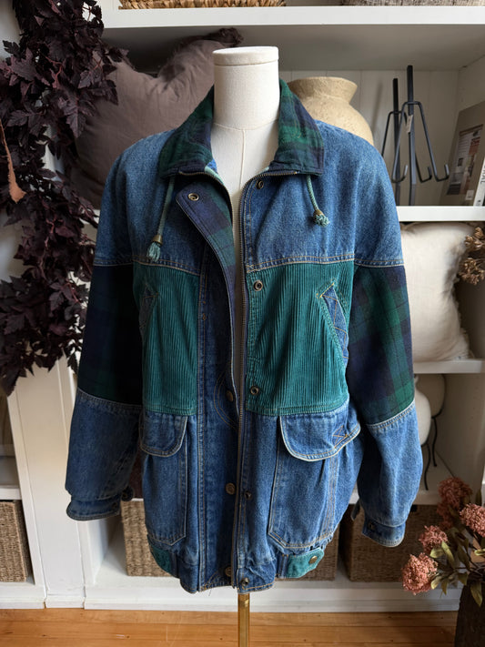 90s Current Scene denim bomber. Fits S-L