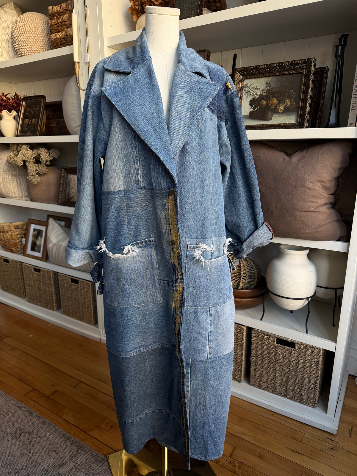 #7 Reworked denim trench. Size L