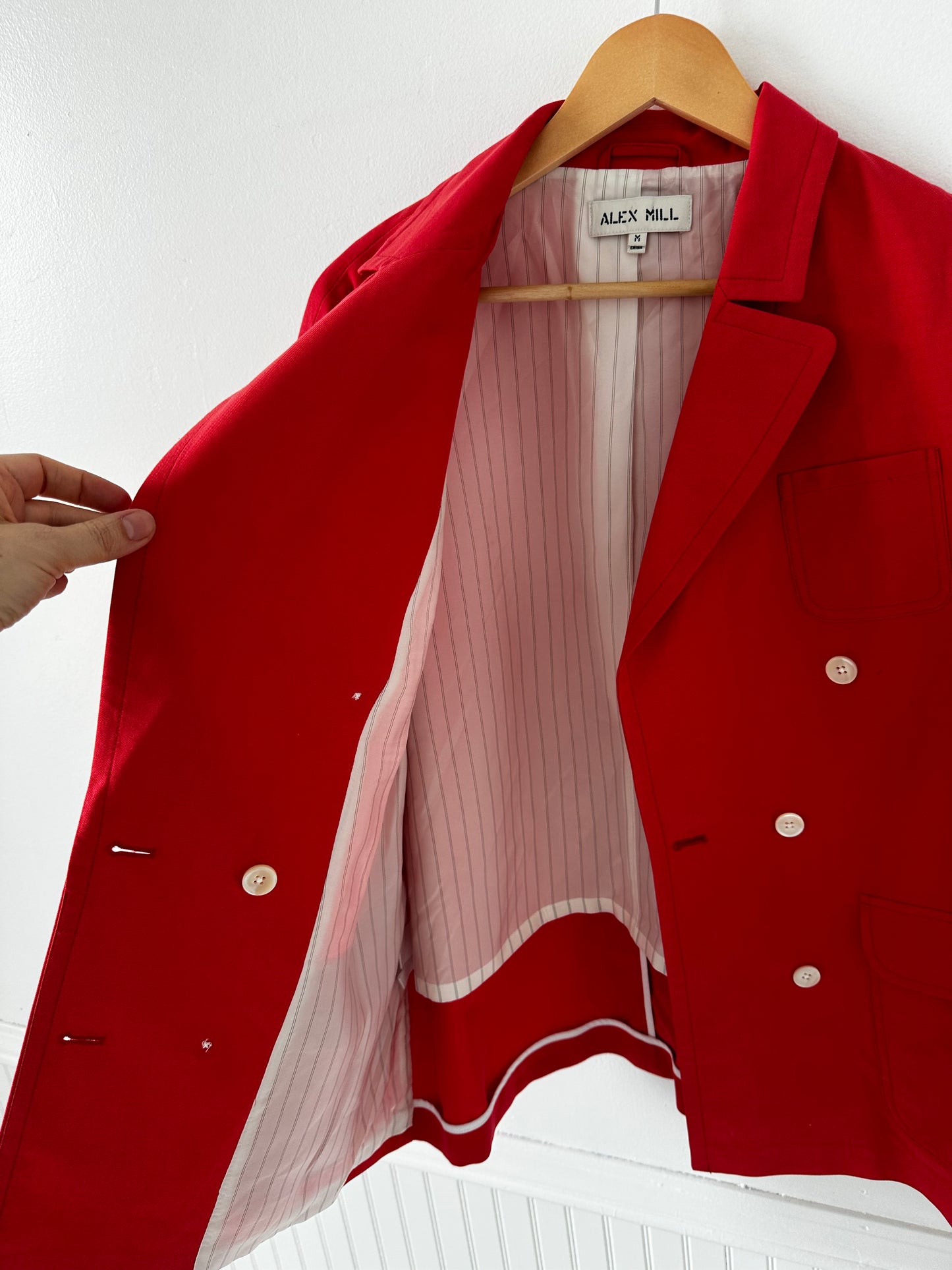 Alex Mill coral linen jacket