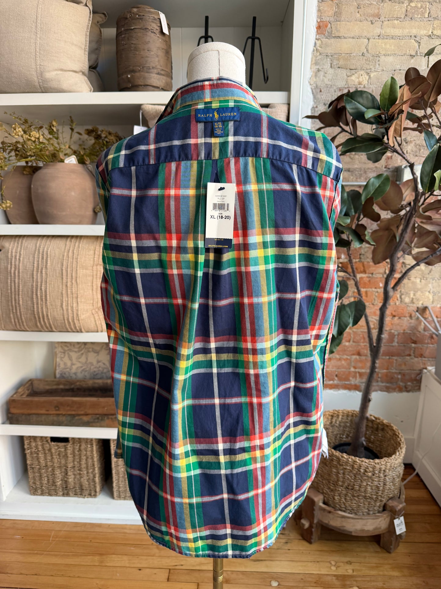Ralph Lauren plaid poplin button down. New with tags
