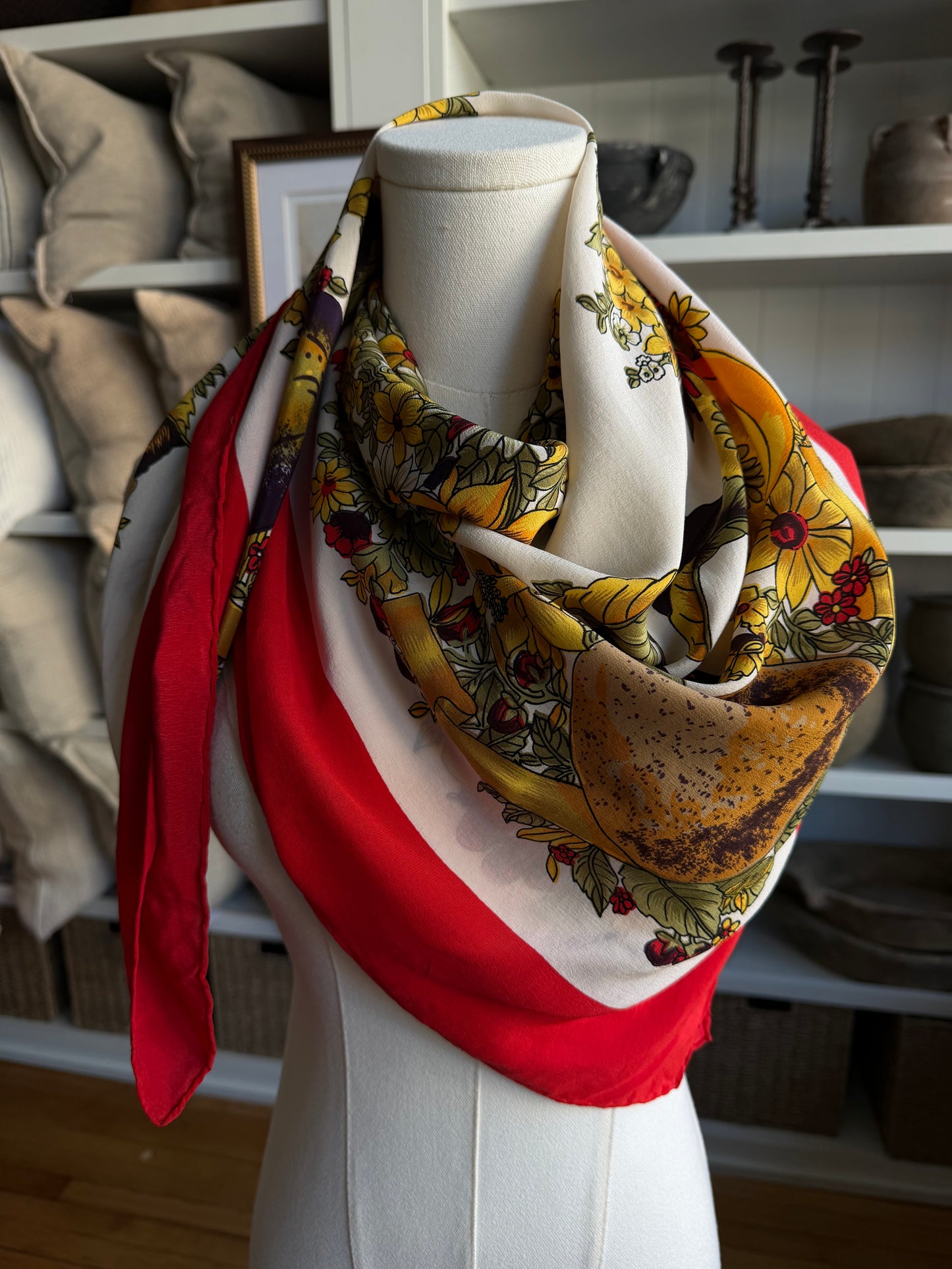 Paris vintage silk scarf #13