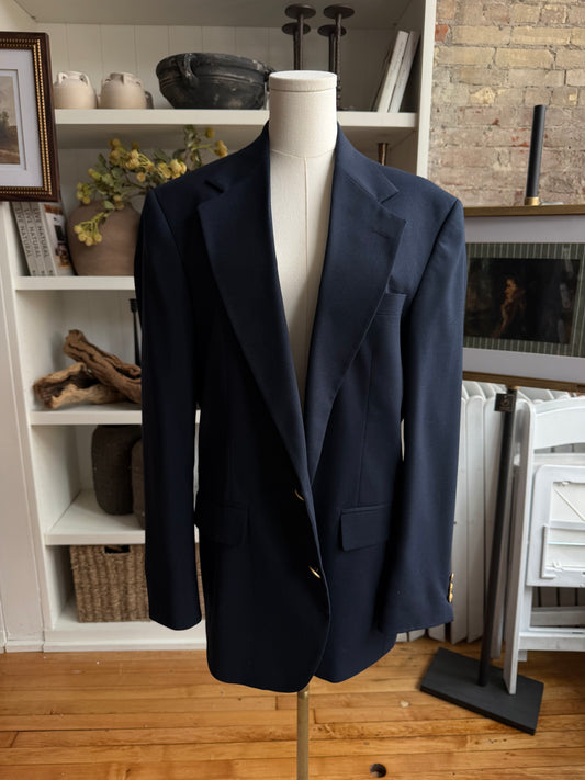 80s Hagaar lightweight navy wool blazer. Made in the USA