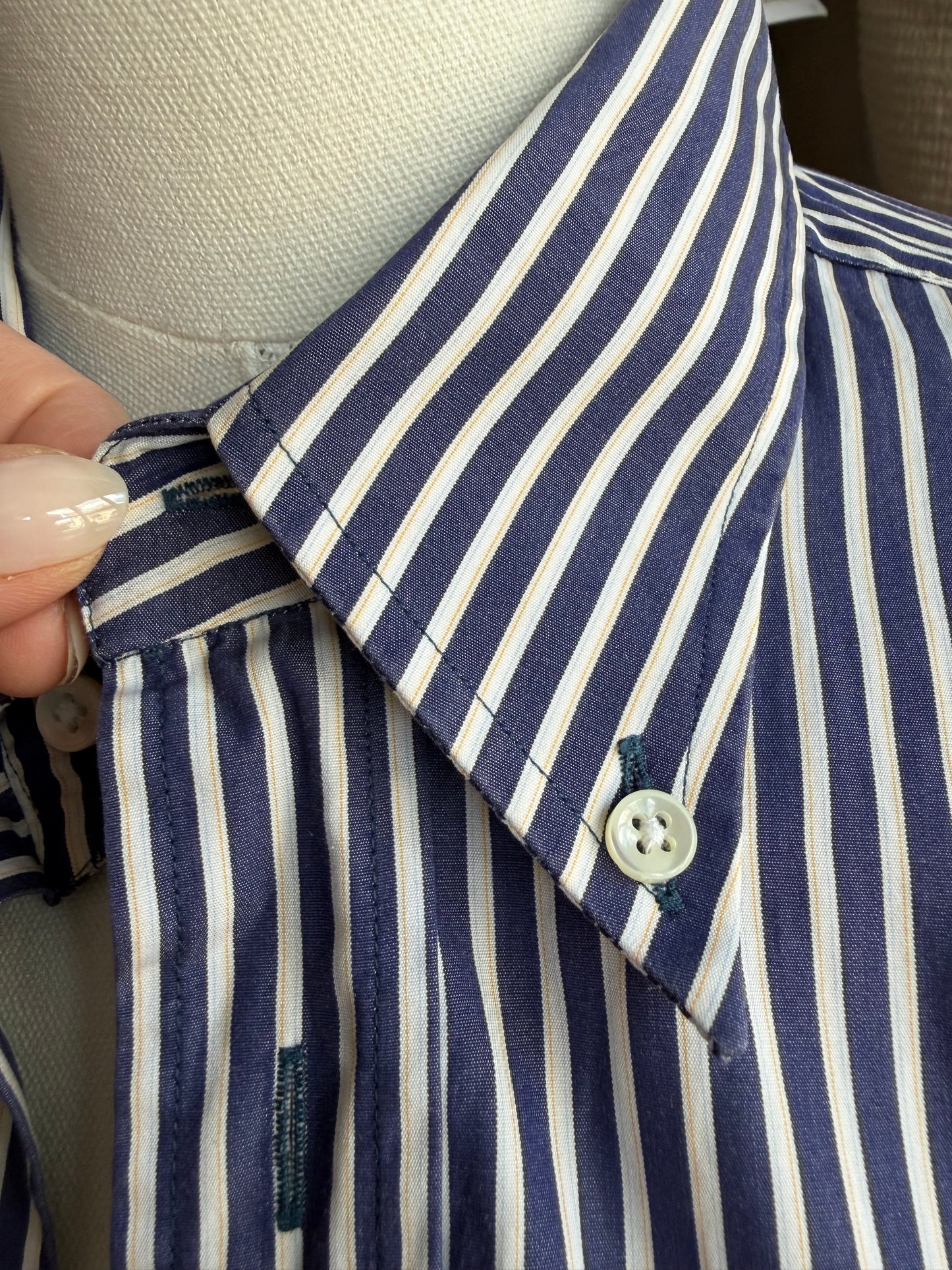 Canali striped poplin button down. Made in Italy
