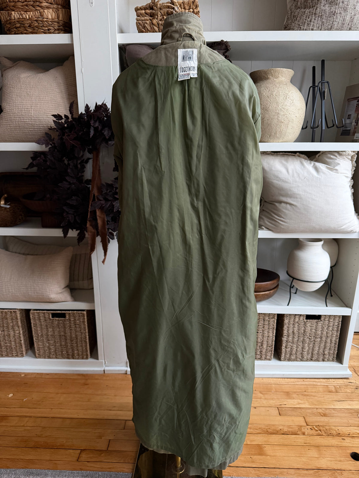 90s Together! green military inspired trench. Fits S-L