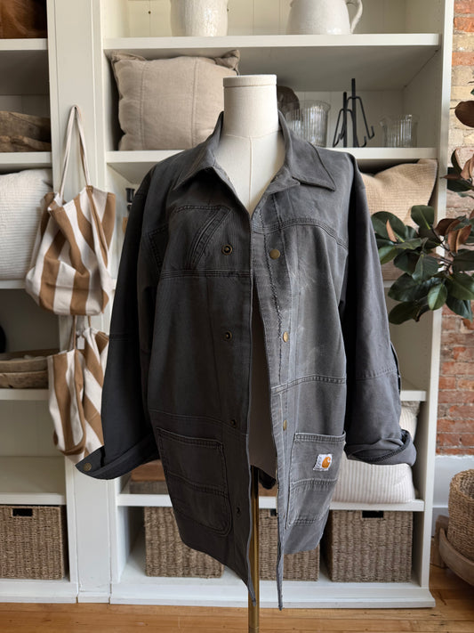 Gray Carhart Reworked Chore Coat. Size Medium