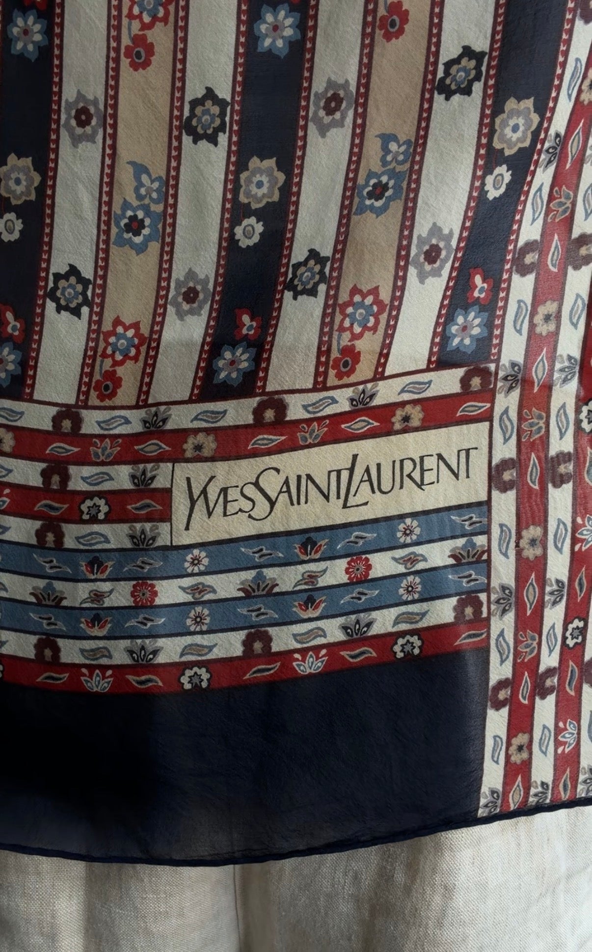 Vintage Yves Saint Laurent silk scarf