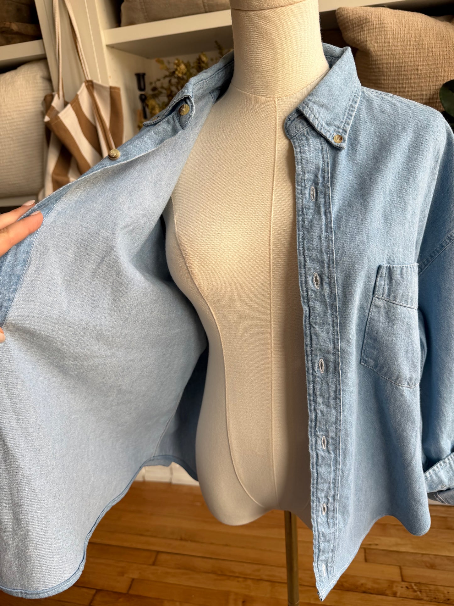 #1 Denim Reworked Button Down