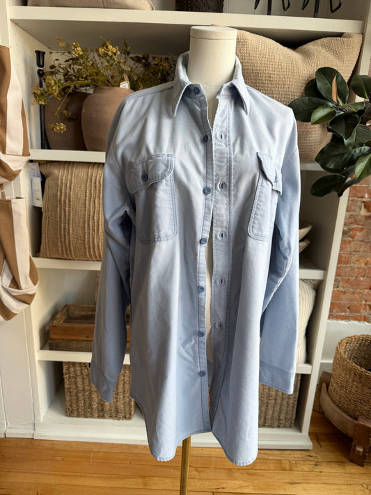 80s Prentiss chamois blue button down. Made in the USA