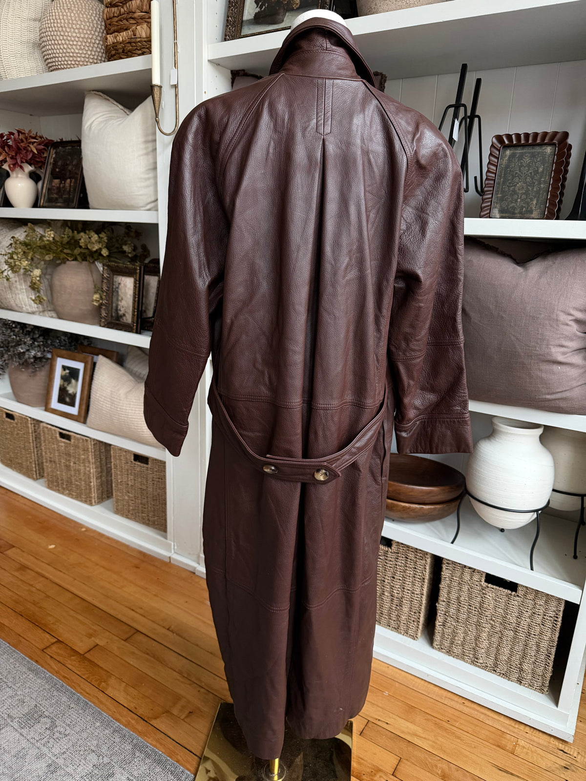 90s Together! Brien leather trench. Fits S-L petite