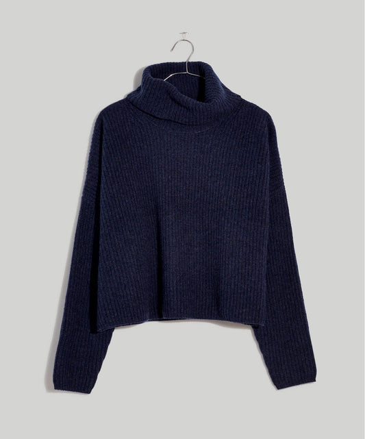 Madewell (Re)sourced cashmere turtleneck sweater in Heather Night. Size M