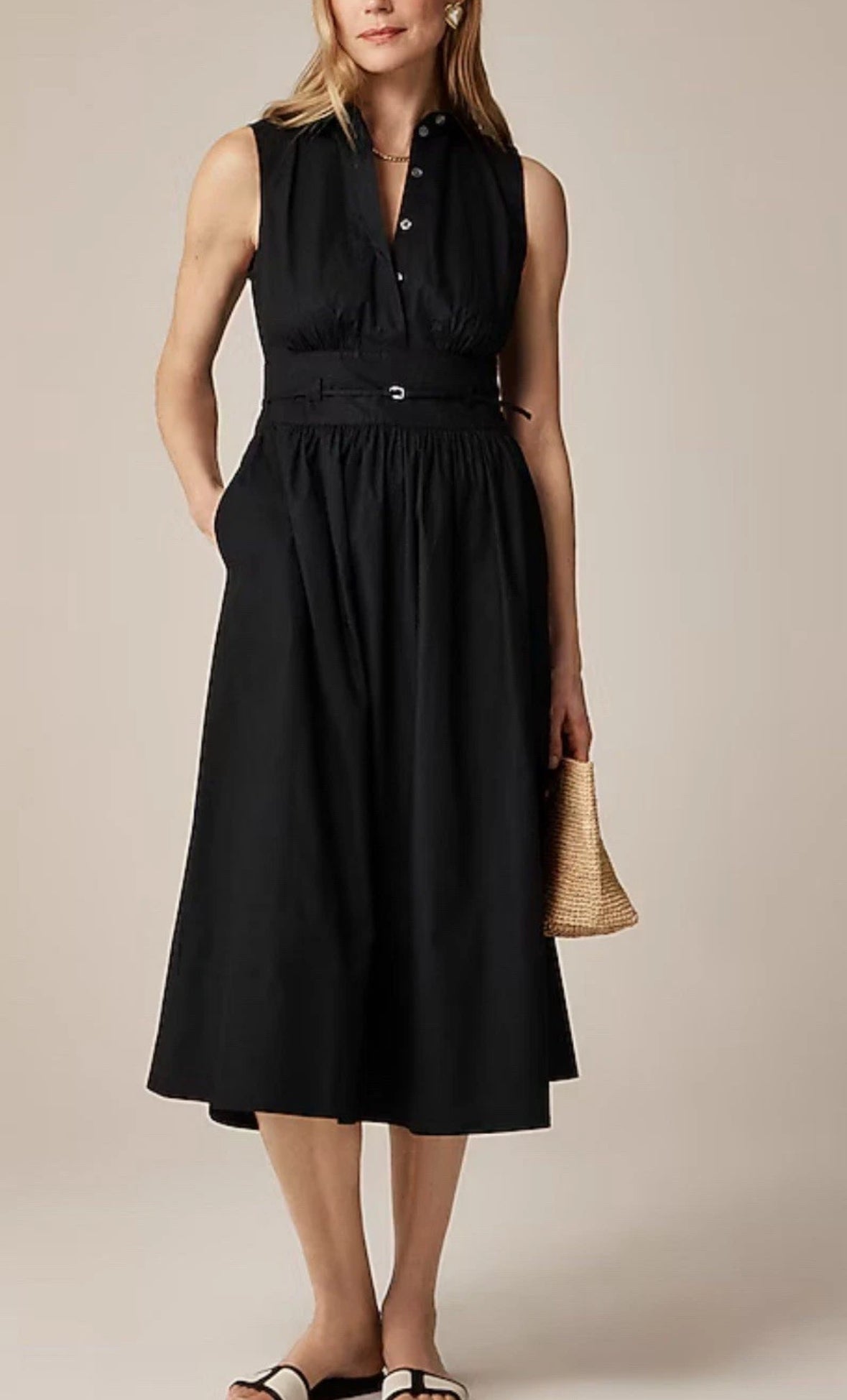 JCrew poplin fitted-waist shirt dress. NWT