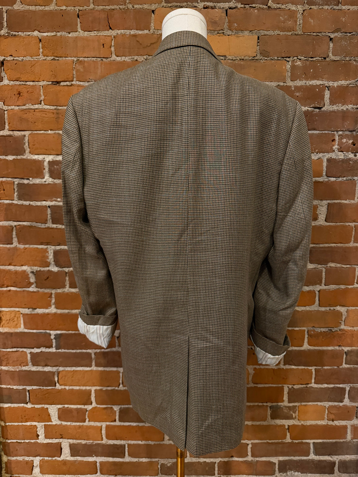 90s Lauren Ralph Lauren wool silk houndstooth blazer. Fits S-L