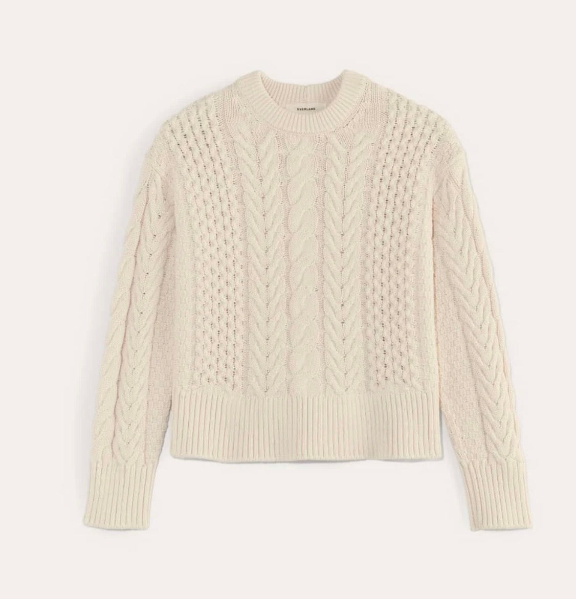 Everlane Cable Sweater in Everyday Cotton. Size L