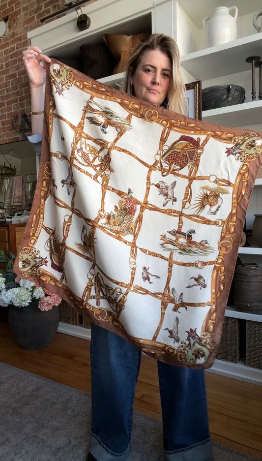 Paris vintage silk scarf #14