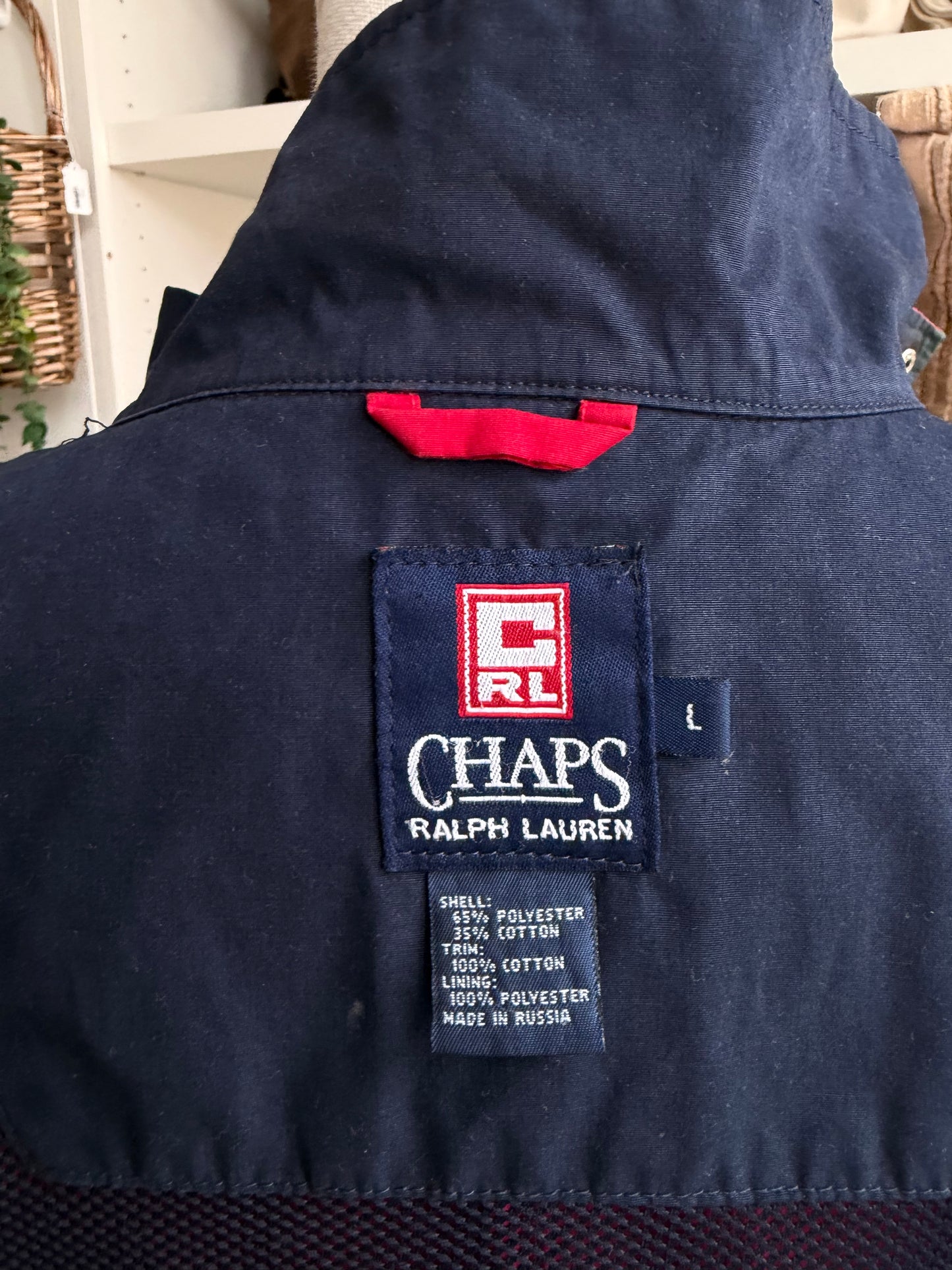 90s Chaps Ralph Lauren red windbreaker. Made in Russia