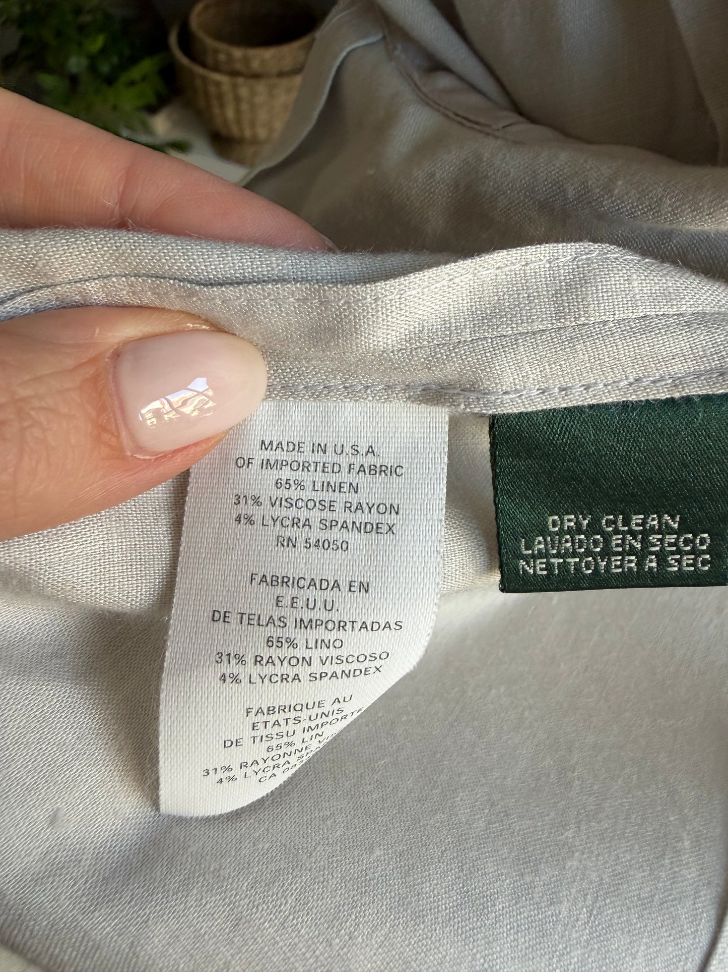 90s Lauren by Ralph Lauren linen blend blazer. Made in the USA