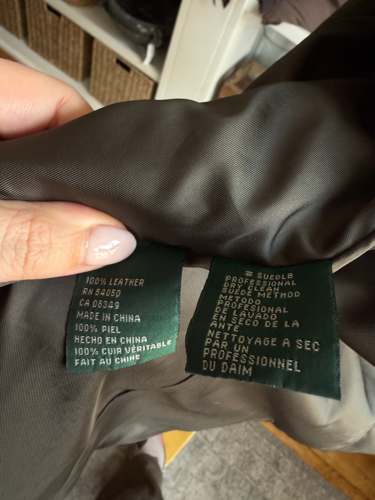 90s Lauren by Ralph Laure green suede chore coat