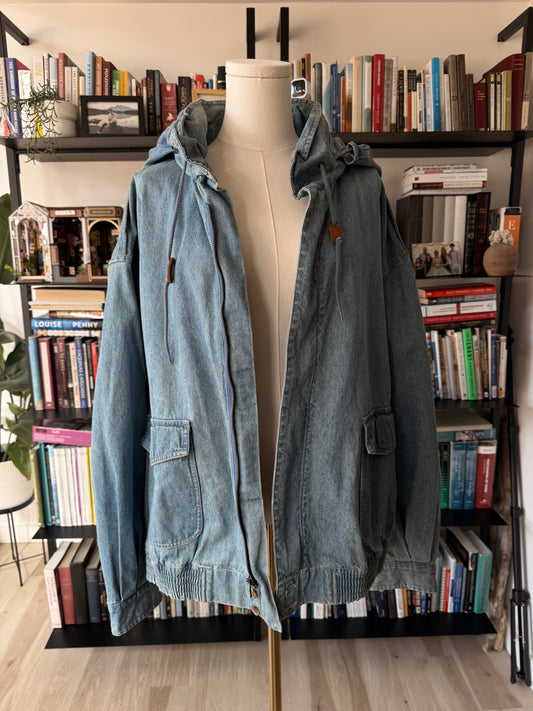 90s Banana Republic denim bomber jacket