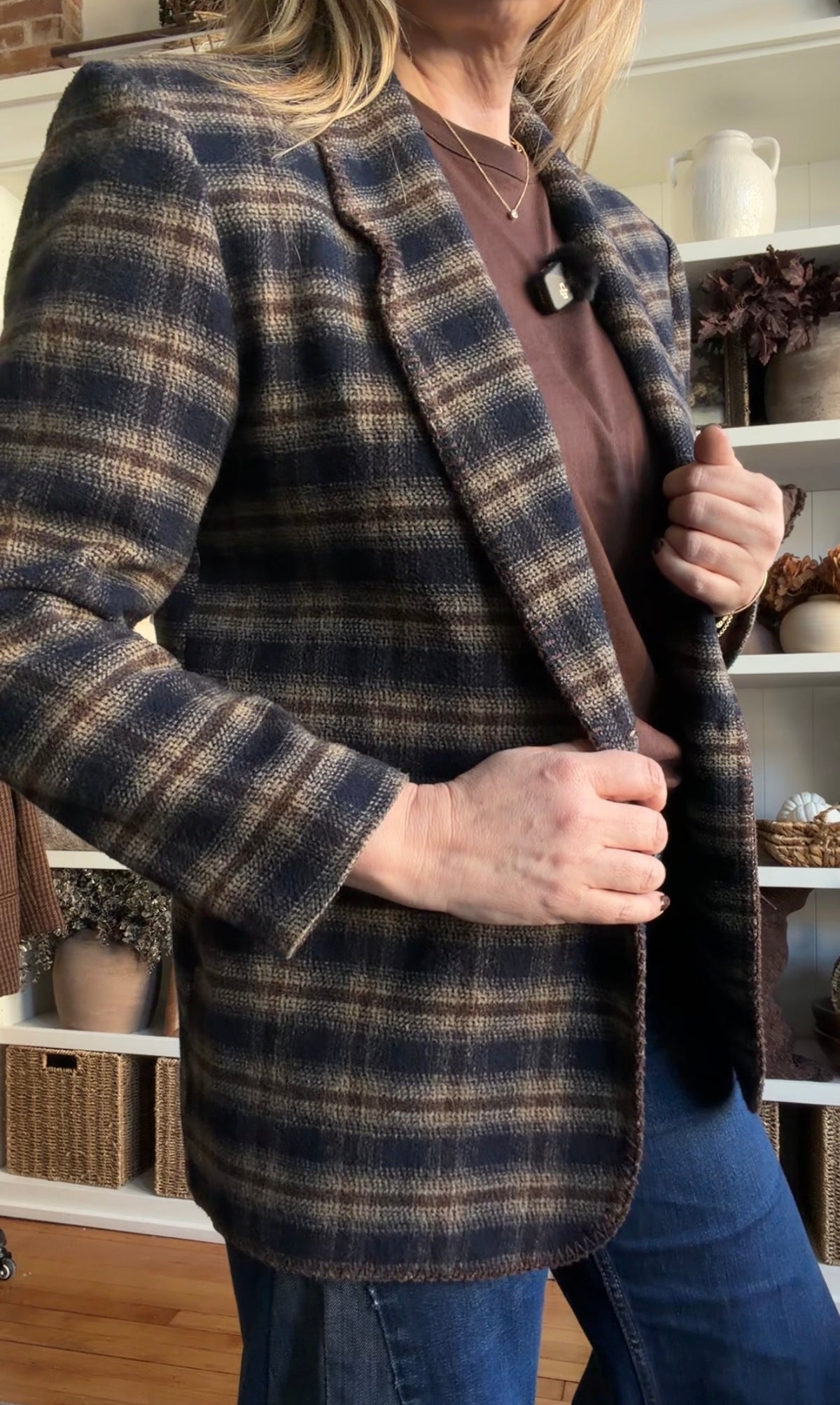 90s David Paul plaid blazer. Made in the USA. Fits XS-M