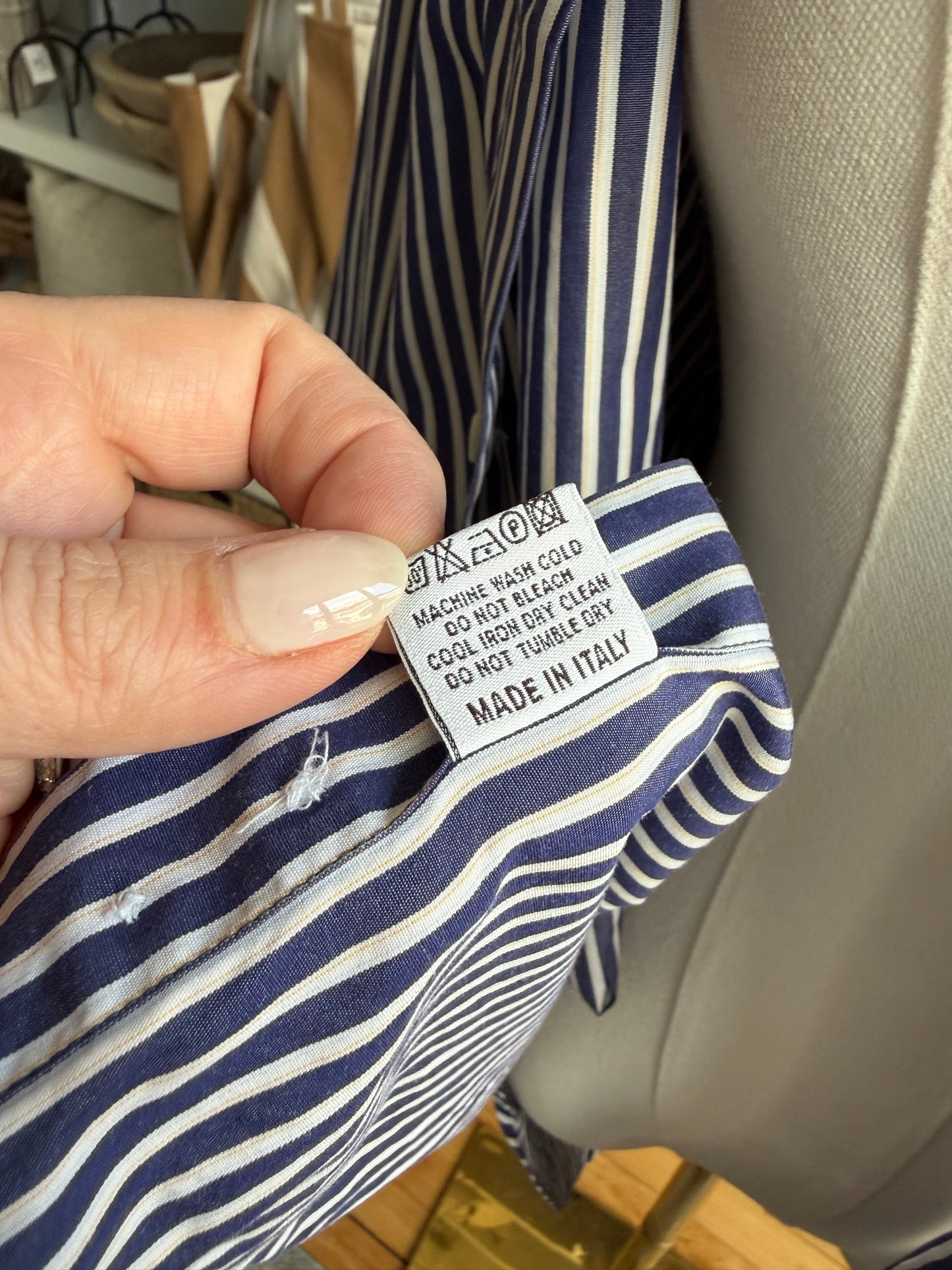 Canali striped poplin button down. Made in Italy