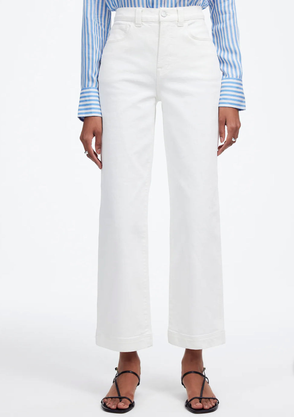 Madewell perfect vintage wide leg crop jeans in tile white NWT