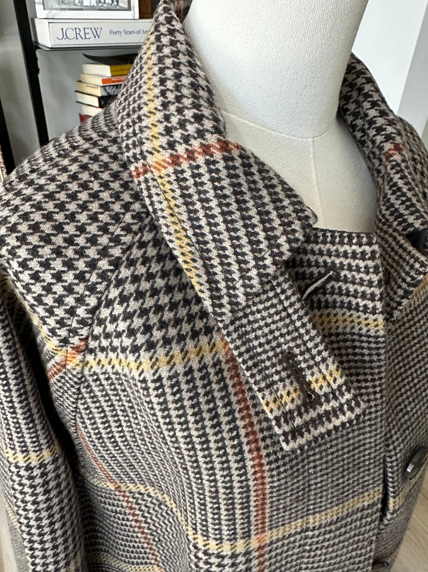 Madewell Oversized Car Coat in Glen Plaid. Size medium