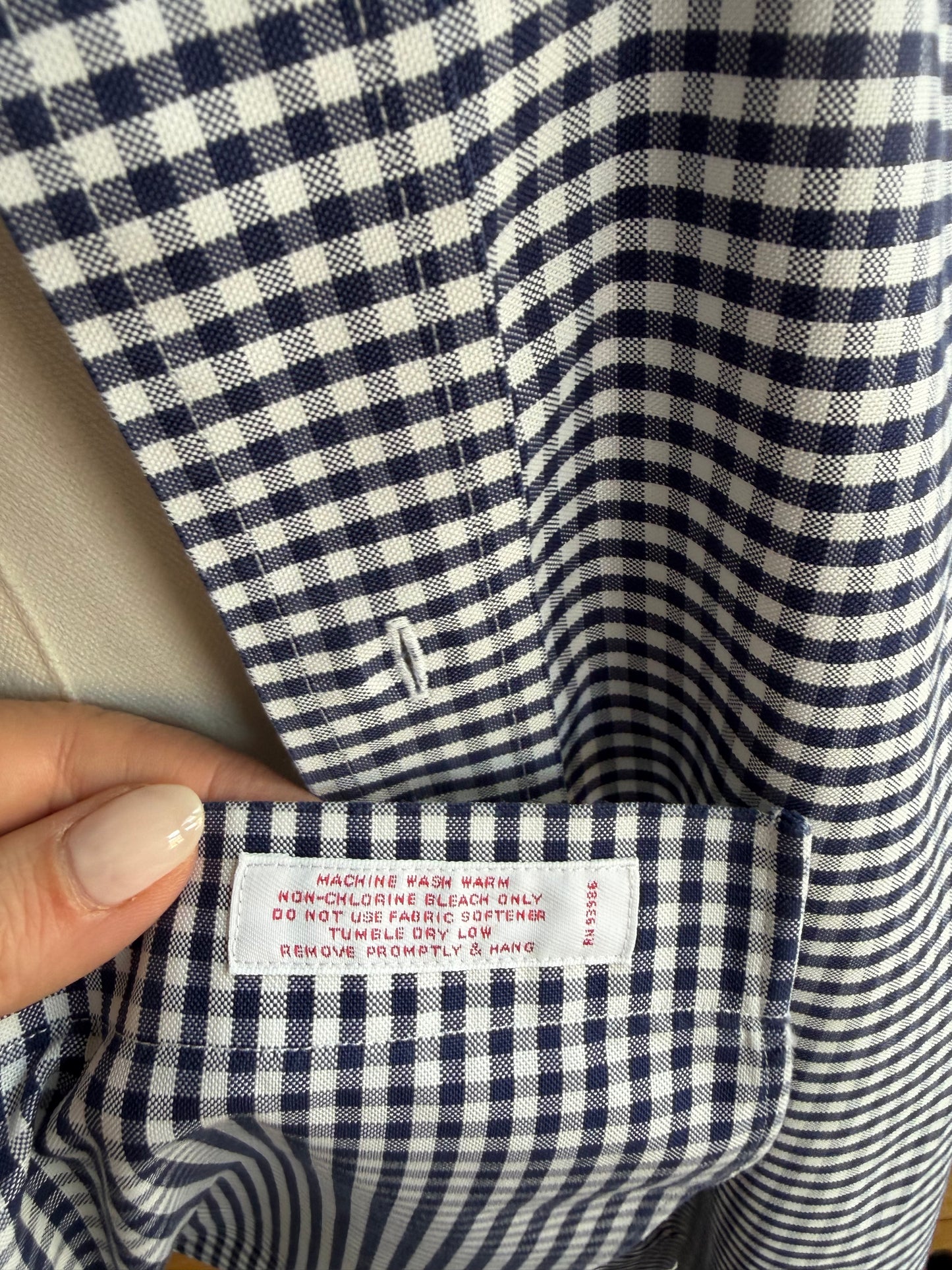 90s Brooks Brothers navy gingham oxford button down.