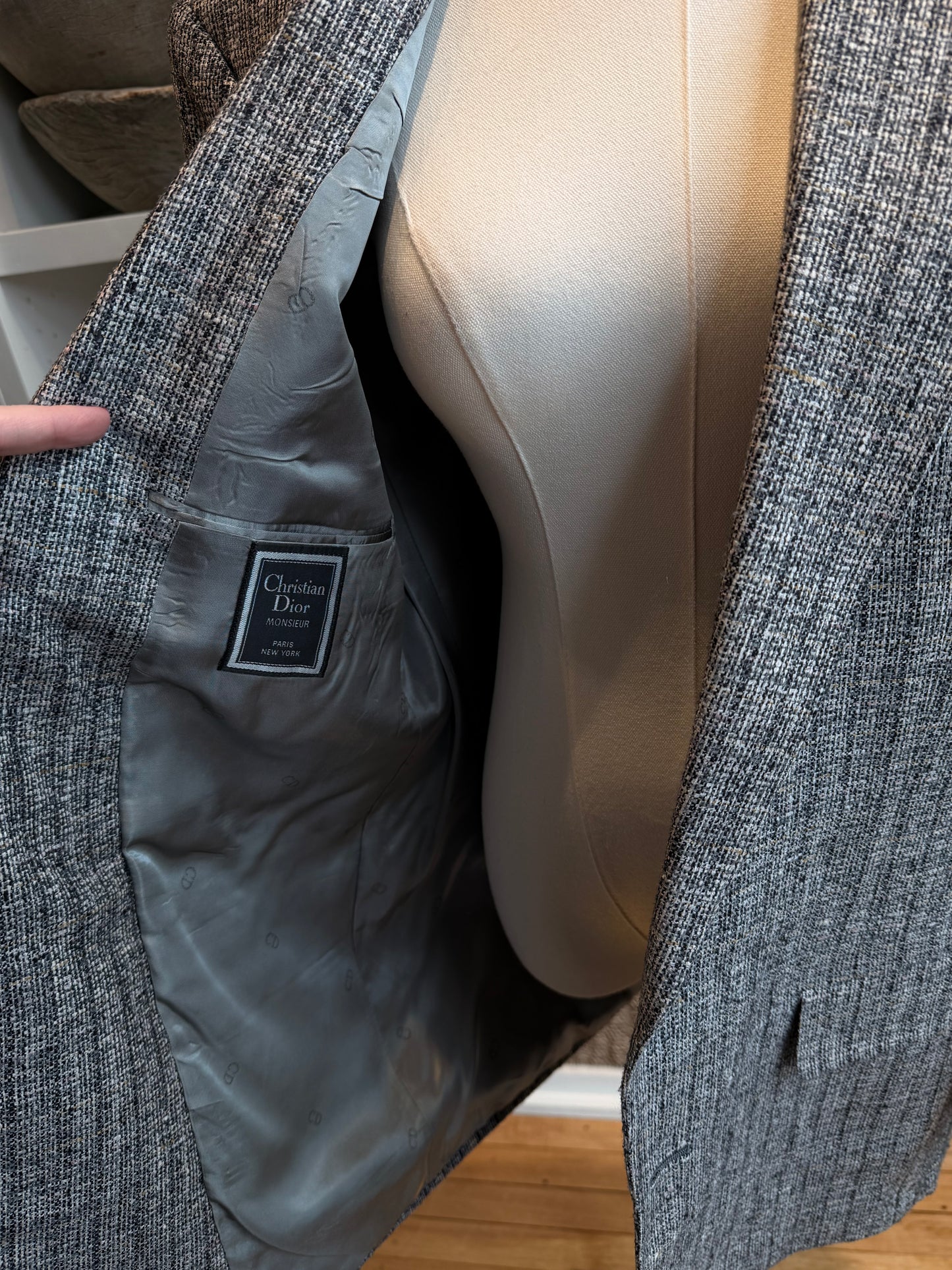 80s Christian Dior silk tweed blazer.
