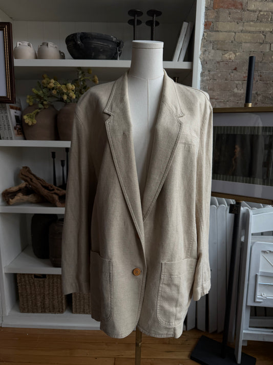 90s Lizsport linen cotton blazer