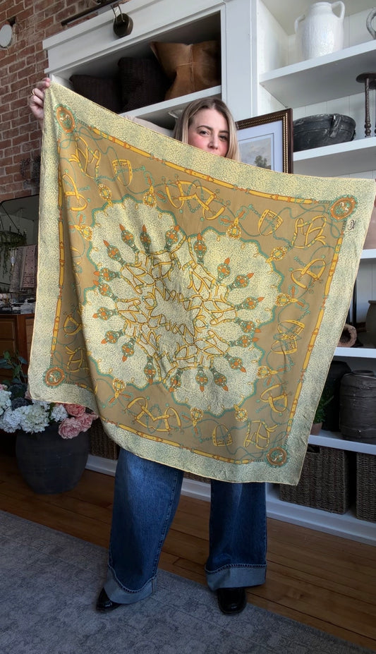 Paris vintage silk scarf #12