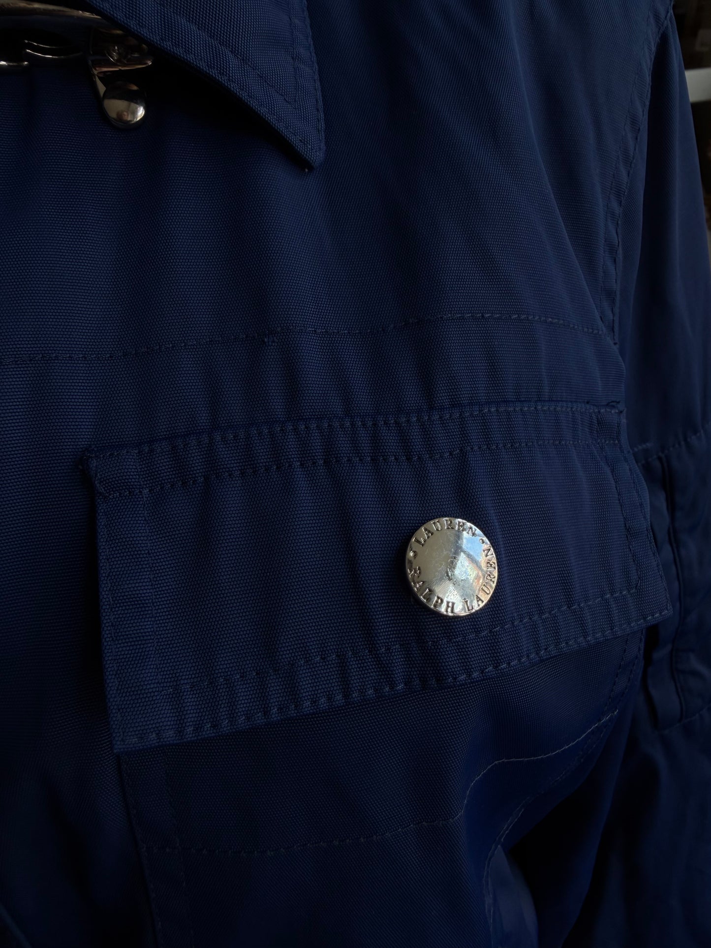 00s Lauren Ralph Lauren blue nylon insulated jacket. Fits XXS-S