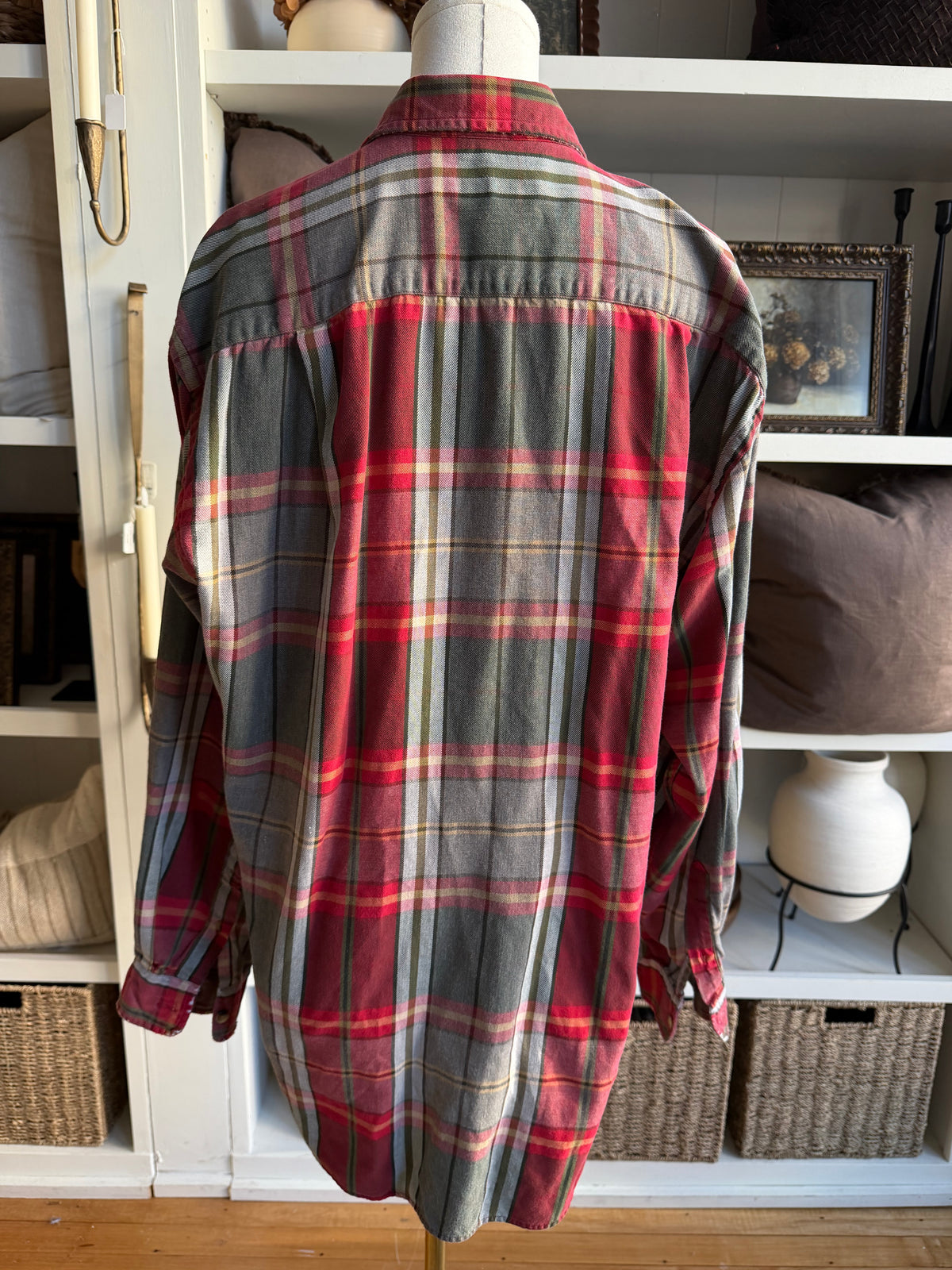 90s Nautica plaid button down. Made in the USA