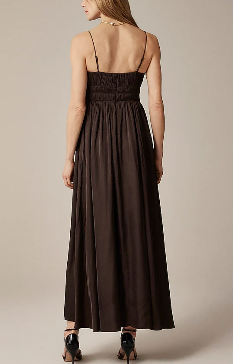 J.Crew Collection ruched maxi dress in luster georgette.  Size 10. NWT