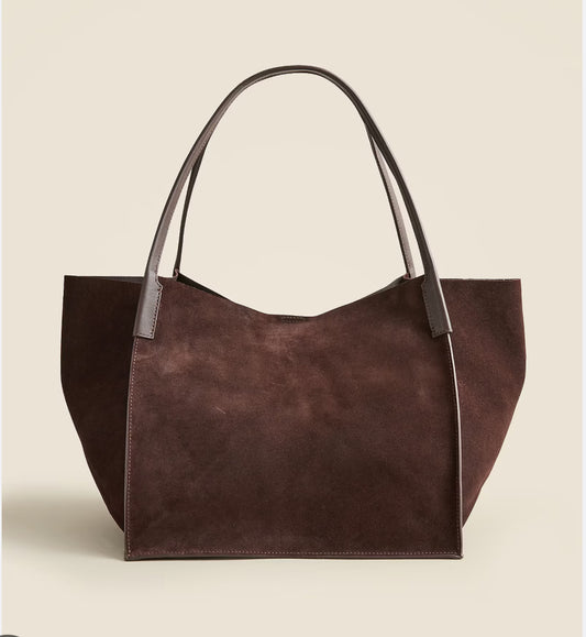 JCrew Berkeley brown suede tote