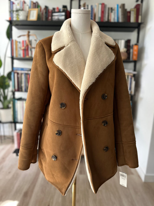 00s Lauren Ralph Lauren faux suede pea coat. NWT