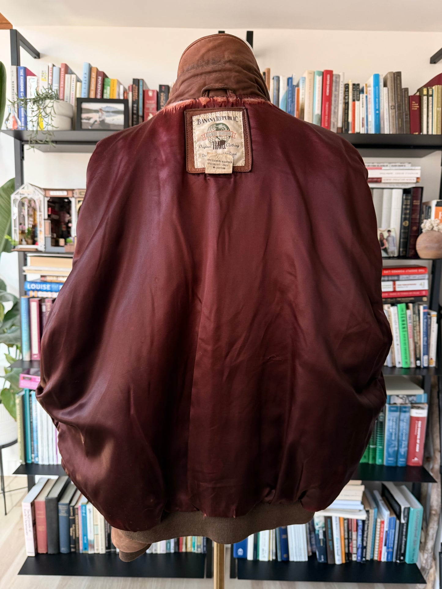 90s Banana Republic Leather Bomber. Made in Korea