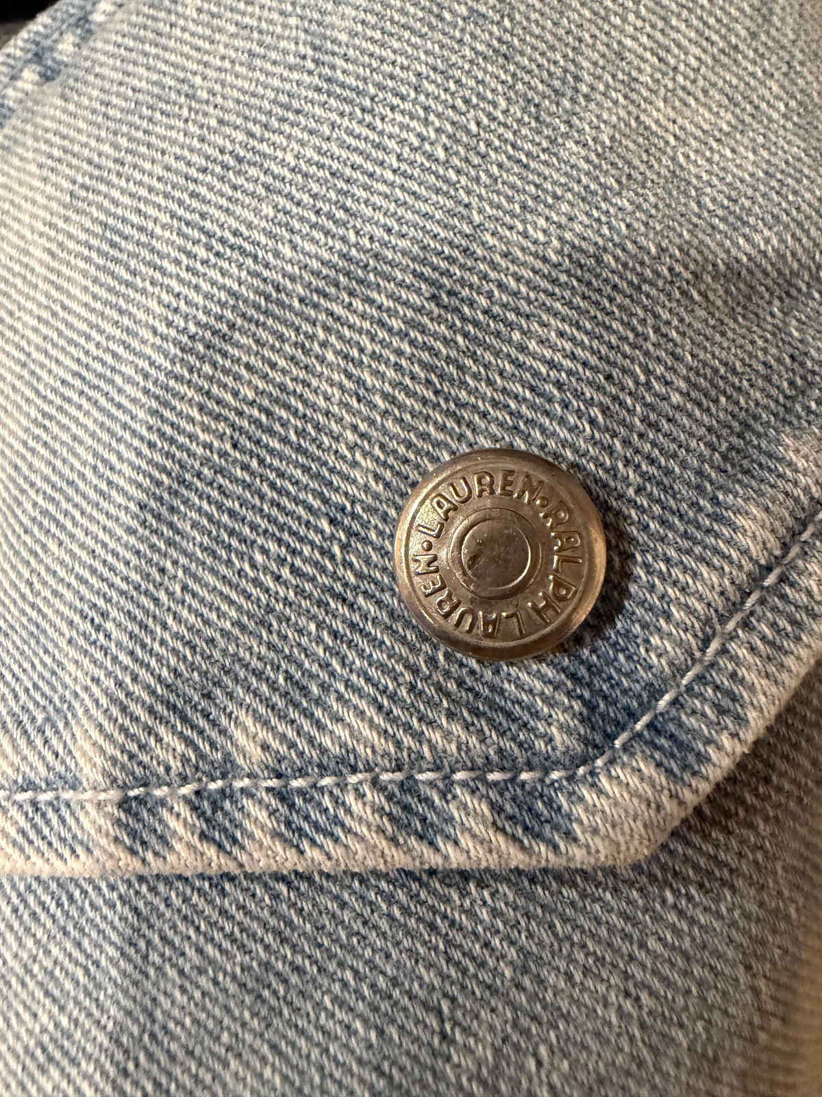 90s Lauren Ralph Lauren denim fireman clasp chore coat. Fits M-L