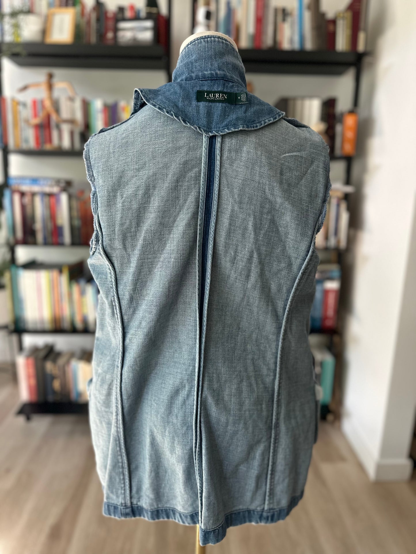 90s Lauren by Ralph Lauren denim double breasted blazer