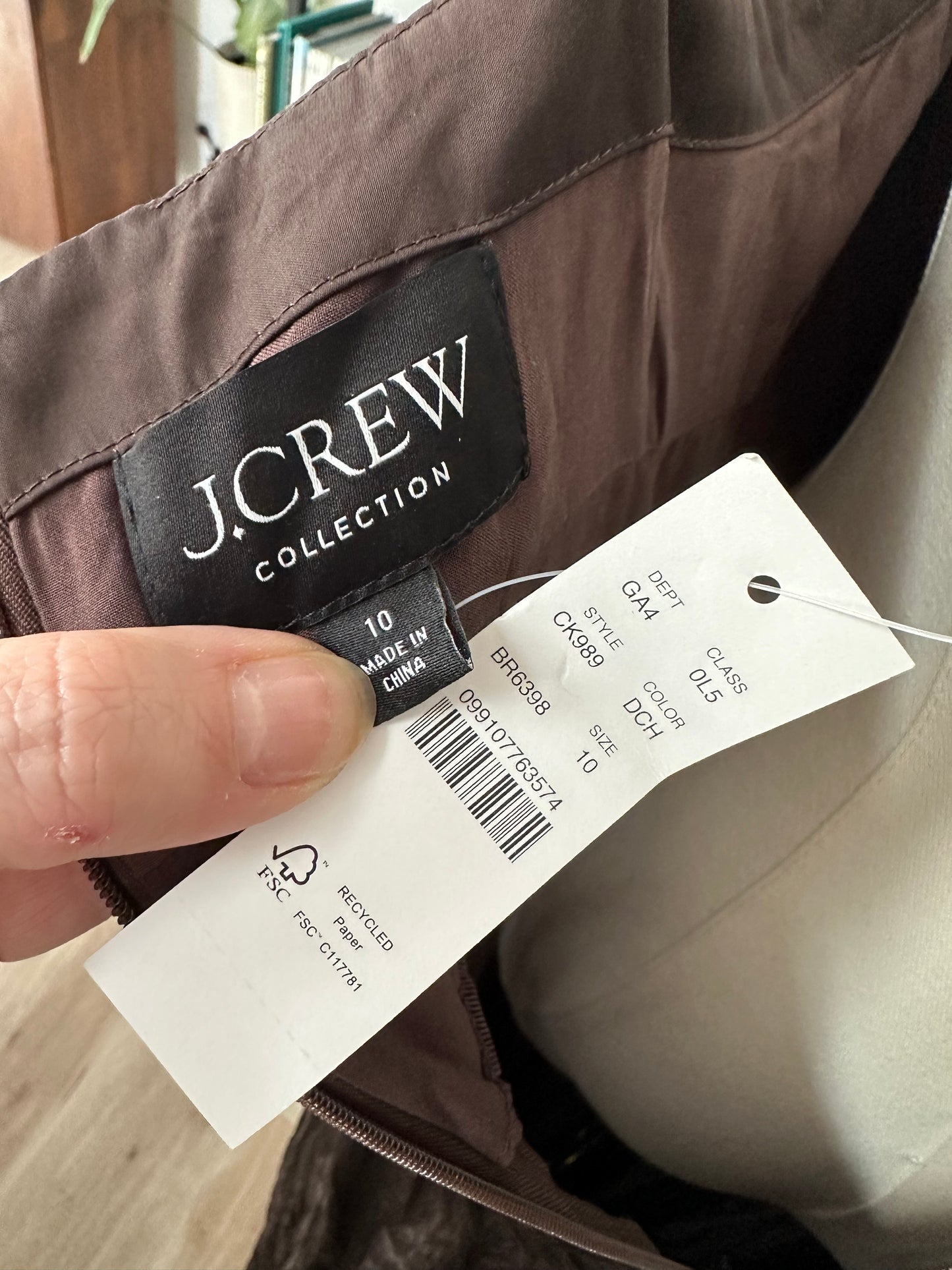 J.Crew Collection ruched maxi dress in luster georgette.  Size 10. NWT