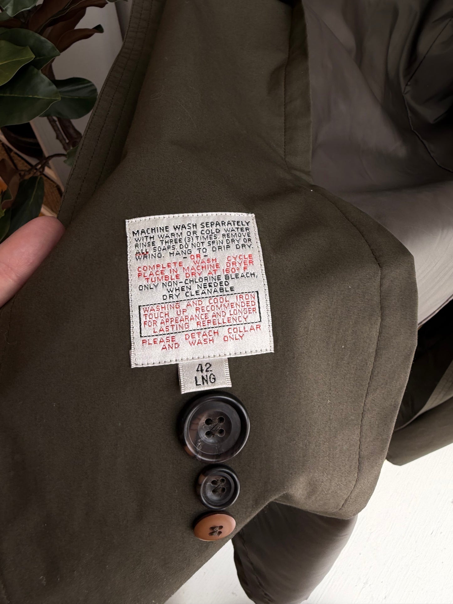 80/90s Green trench (missing zip out lining)