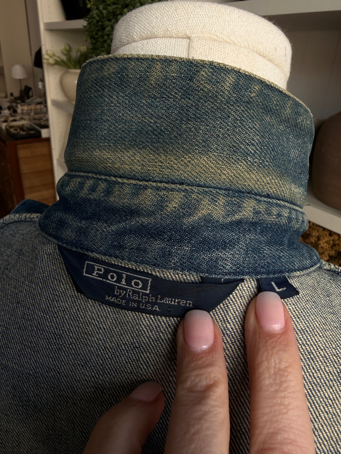 80/90s Polo Ralph Lauren denim bomber. Made in USA