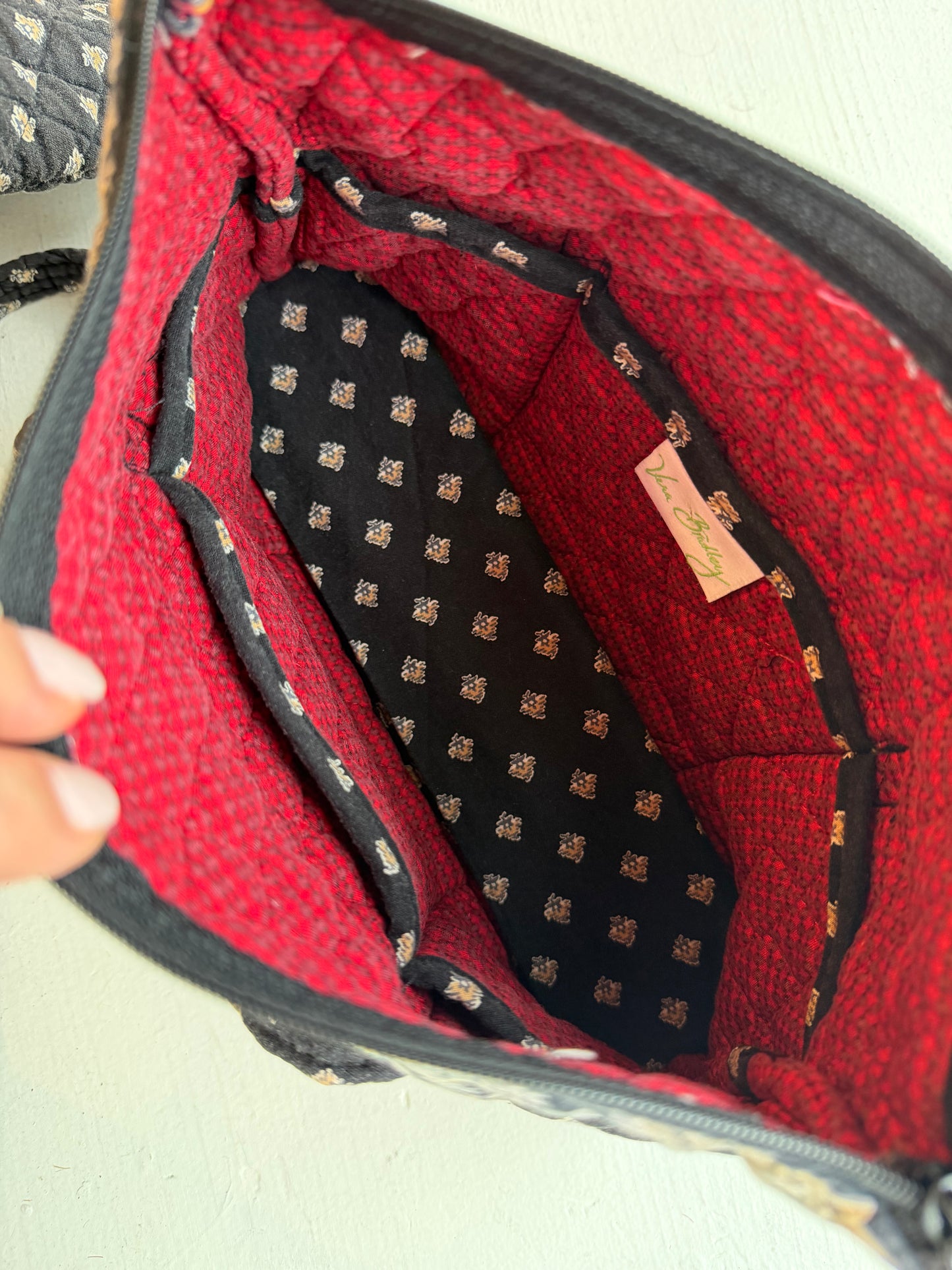 00s Vera Bradley Classic Black tote bag and matching zip top shoulder bag