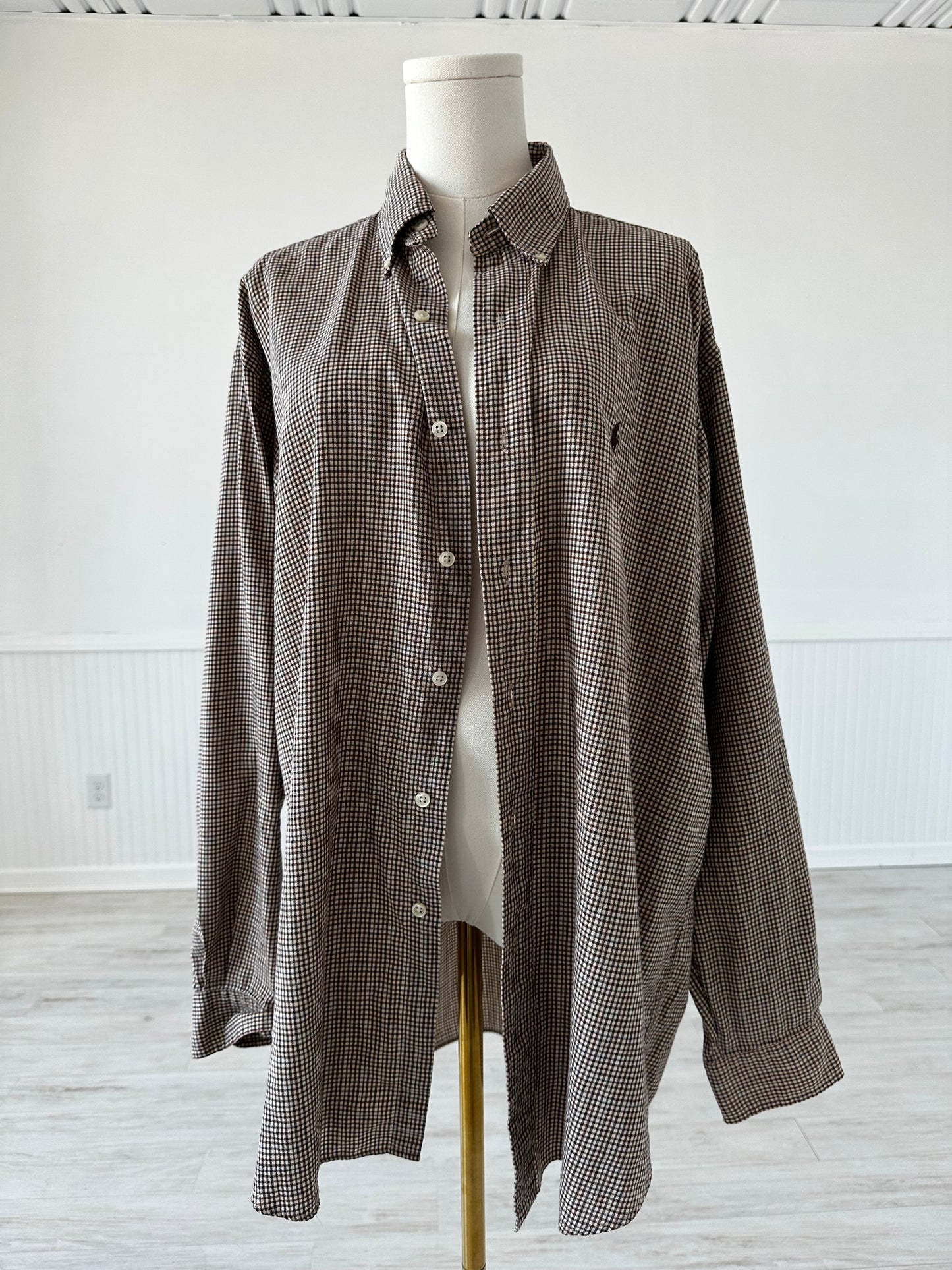 90s Ralph Lauren Blake brown plaid button down.
