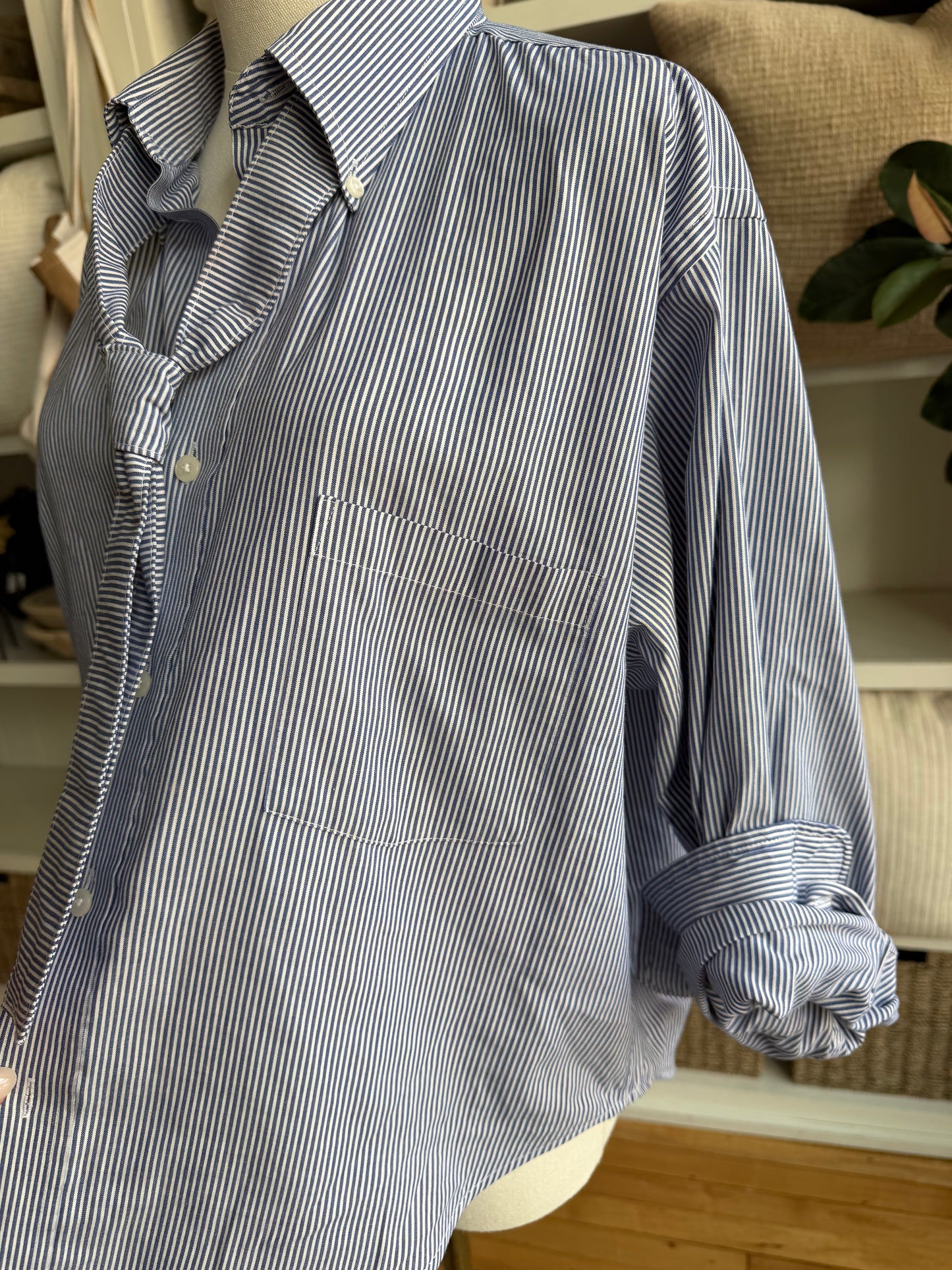 Reworked Striped Button Down