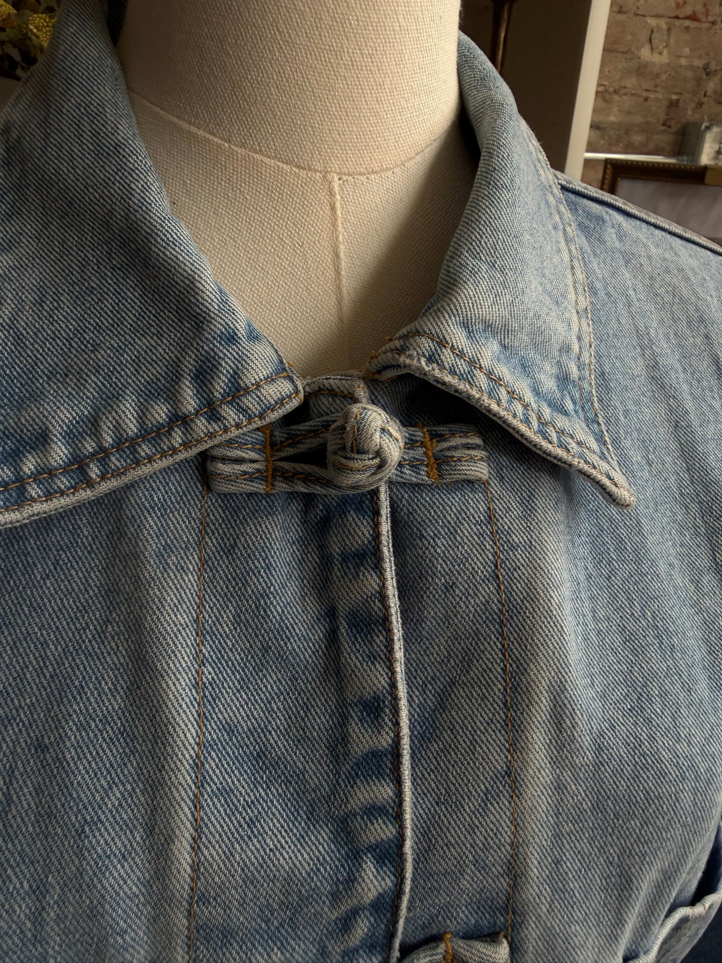 80s Natural Choice Sostanza workwear denim jacket. Made in Hong Kong