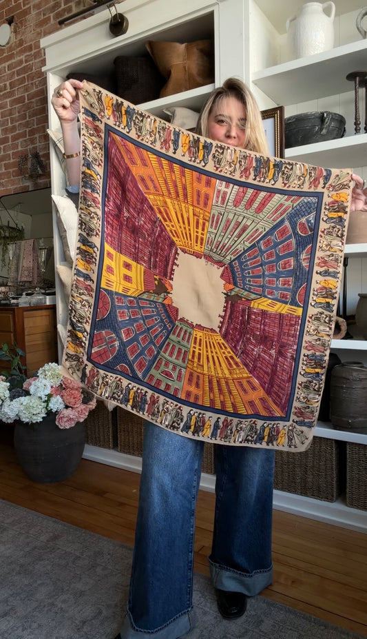 Paris Banana Republic vintage silk scarf #17