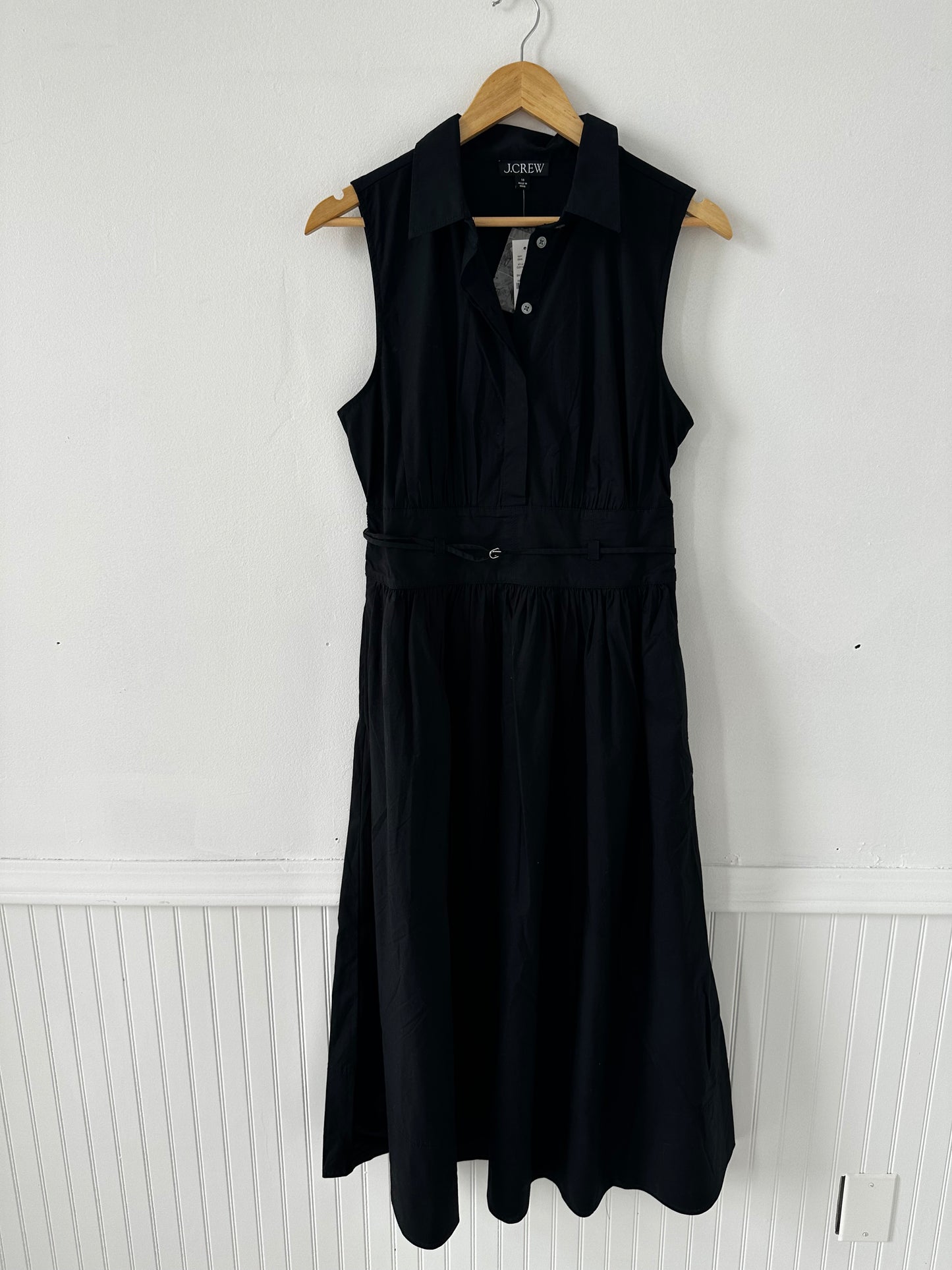 JCrew poplin fitted-waist shirt dress. NWT