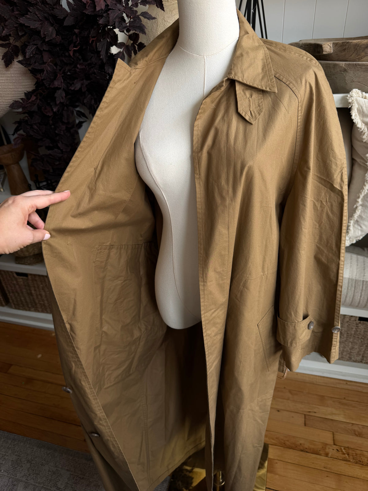 90s Ralph Lauren light weight cotton trench. Fits XS-M petite