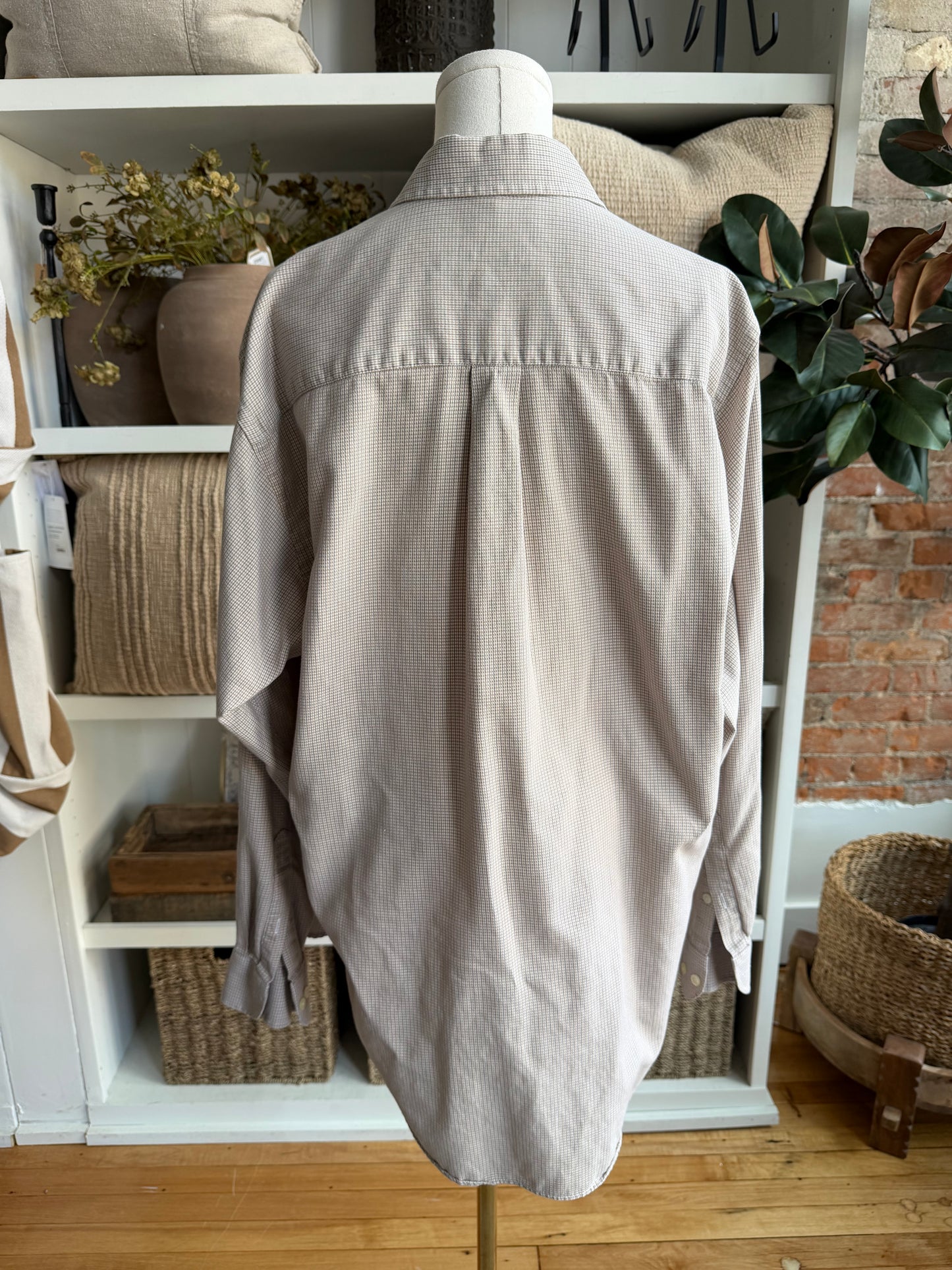 90s GH Bass & Co brown check  cotton button down