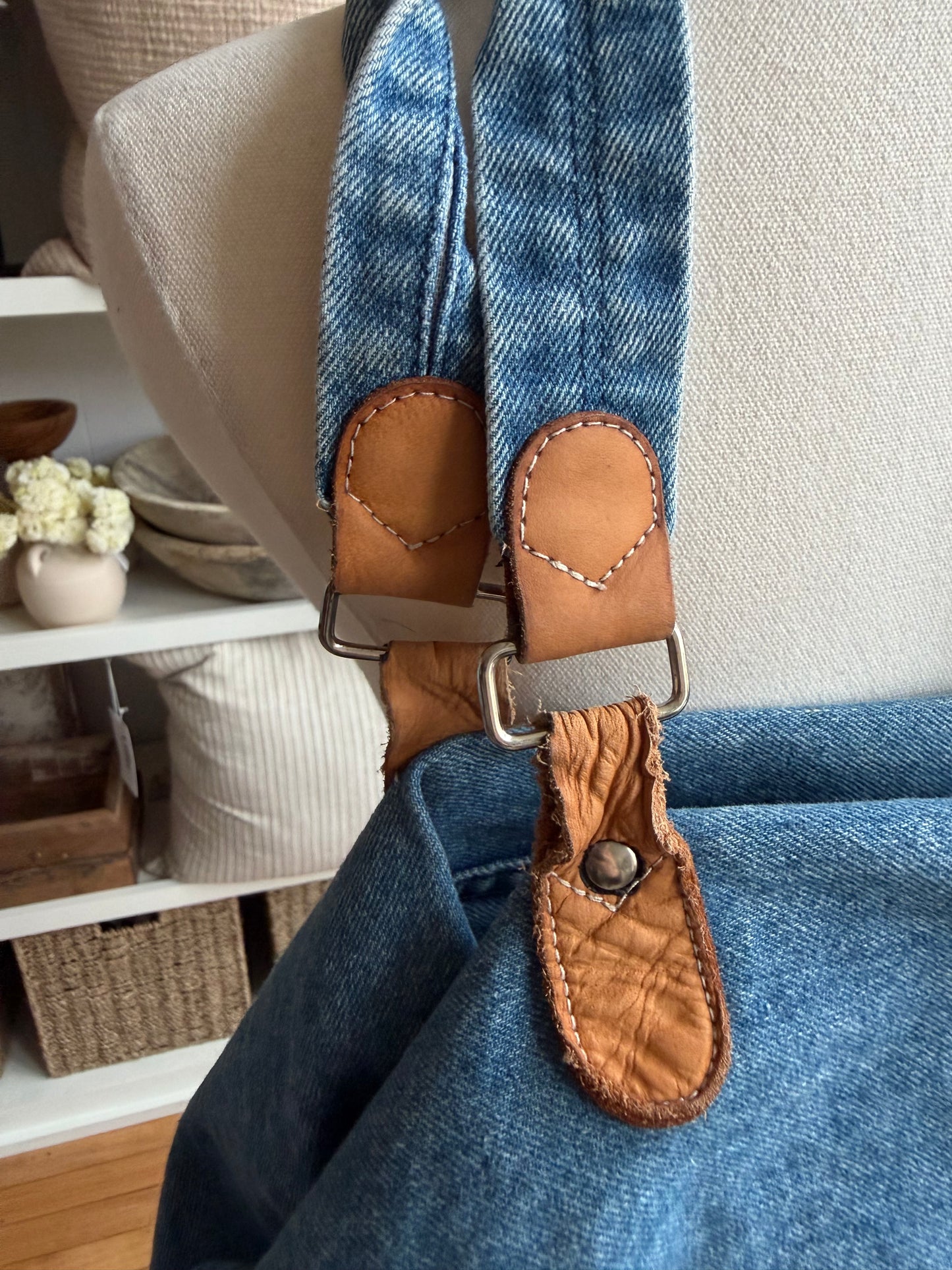 90s Gap denim duffle bag. Made in Hong Kong